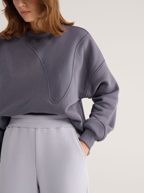 Джоггеры из футера на флисе с фигурными вставками в рубчик LBK 2841 - купить в интернет-магазине Conte