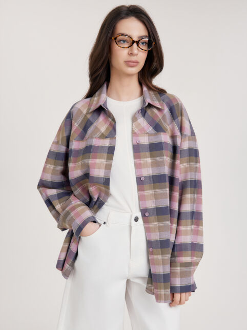 Рубашка из фланели в клетку с фигурным низом LRU 3659 - купить в интернет-магазине Conte