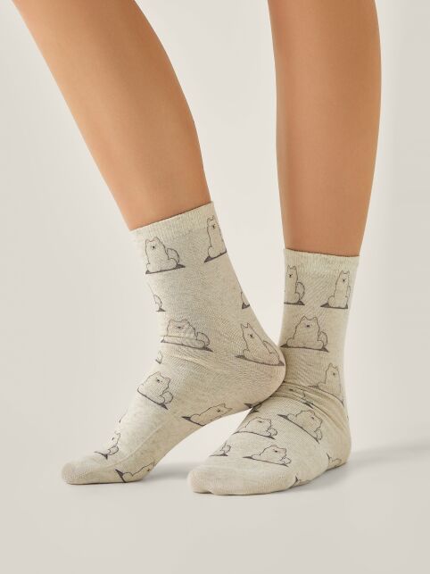 Носки со льном из лимитированной коллекции BEST FRIENDS «Самоед» - купить в интернет-магазине Conte