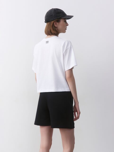 Свободная футболка из хлопка с рисунком «Black swan» LD 2675 - купить в интернет-магазине Conte