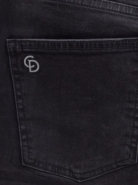 Черные джинсы skinny с эффектом потертости и необработанным краем CON-671 - купить в интернет-магазине Conte