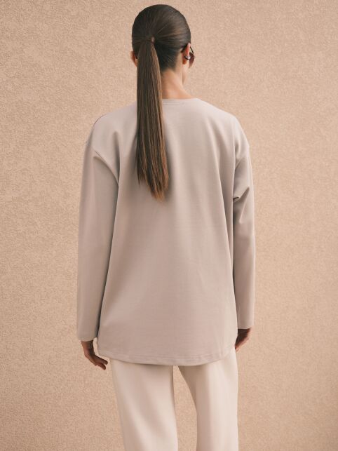 Лонгслив свободного кроя из хлопка LD 3142 Лонгслив свободного кроя из хлопка LD 3142 - купить в интернет-магазине Conte