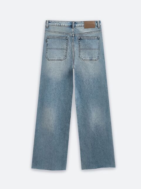 Джинсы wide leg винтажной варки с необработанным краем CON-845 - купить в интернет-магазине Conte