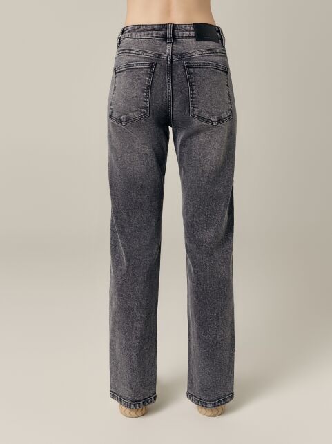 Джинсы straight оксидной варки с высокой посадкой и разрезами CON-682 - купить в интернет-магазине Conte