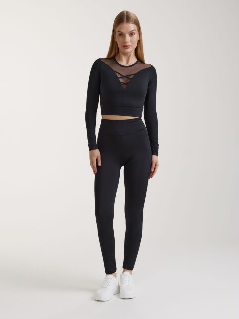 Укороченный спортивный джемпер со вставкой из сетки LD 3097 - купить в интернет-магазине Conte