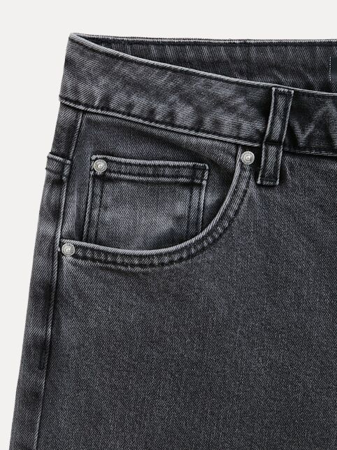 Чёрные джинсы wide leg с эффектом потёртостей и двойными шлёвками CON-802 - купить в интернет-магазине Conte