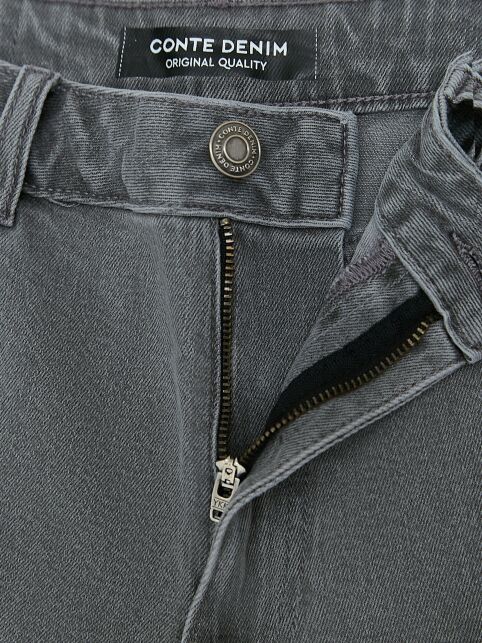 Джинсы mom в пепельном оттенке СON-846 - купить в интернет-магазине Conte