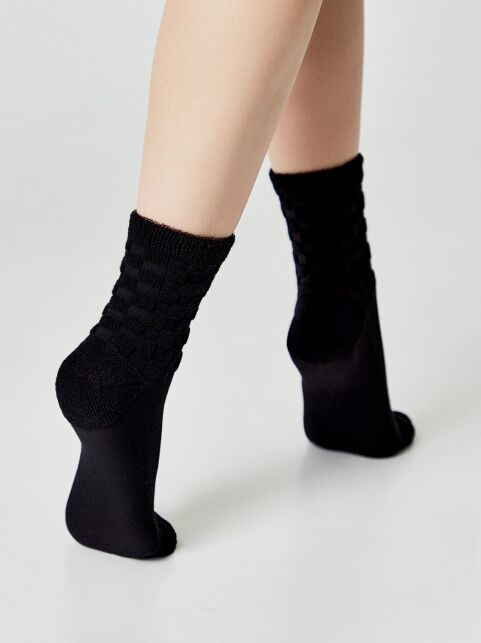 Махровые носки из хлопка с объемными рисунками «квадраты» COMFORT - купить в интернет-магазине Conte