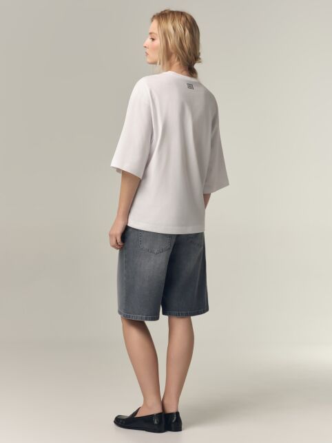 Футболка из хлопка с рисунком «Shoes» и короткими рукавами до локтя LD 3449 - купить в интернет-магазине Conte