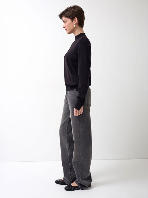 Джемпер из хлопка и модала с разрезами на манжетах LDK 24106 - купить в интернет-магазине Conte