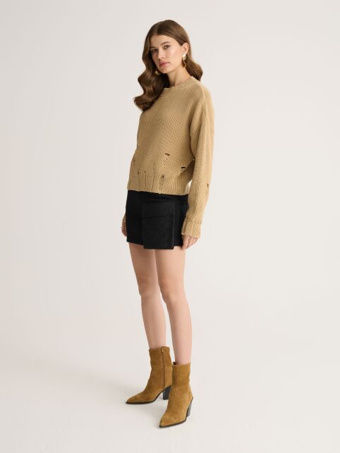 Юбка из футера на флисе с накладным карманом LU 2844 - купить в интернет-магазине Conte