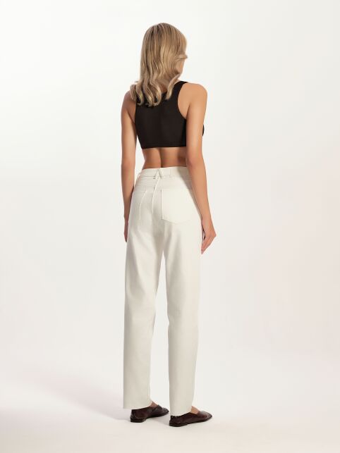 Джинсы straight молочного цвета с необработанным краем CON-769 - купить в интернет-магазине Conte