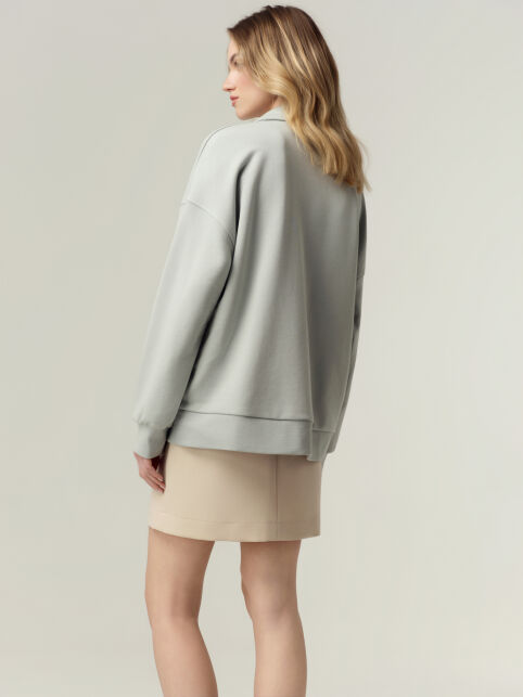 Объёмный джемпер-поло из футера LD 3376 - купить в интернет-магазине Conte