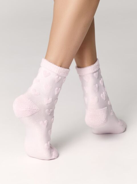 Махровые носки из хлопка с объемным рисунком «сердечки» COMFORT, модель 549 - купить в интернет-магазине Conte
