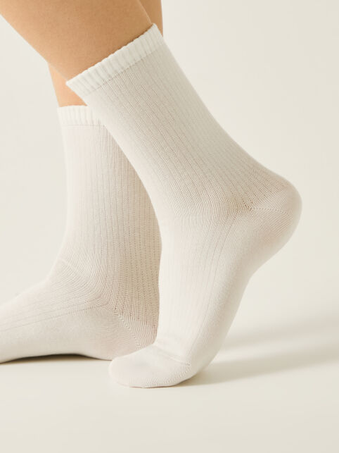 Удлинённые хлопковые носки CLASSIC в рубчик - купить в интернет-магазине Conte