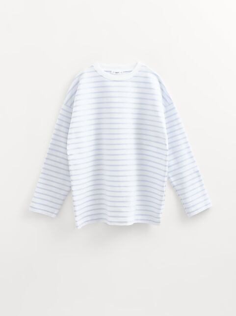 Лонгслив свободного кроя из хлопка в полоску LD 3293 Лонгслив свободного кроя из хлопка в полоску LD 3293 - купить в интернет-магазине Conte