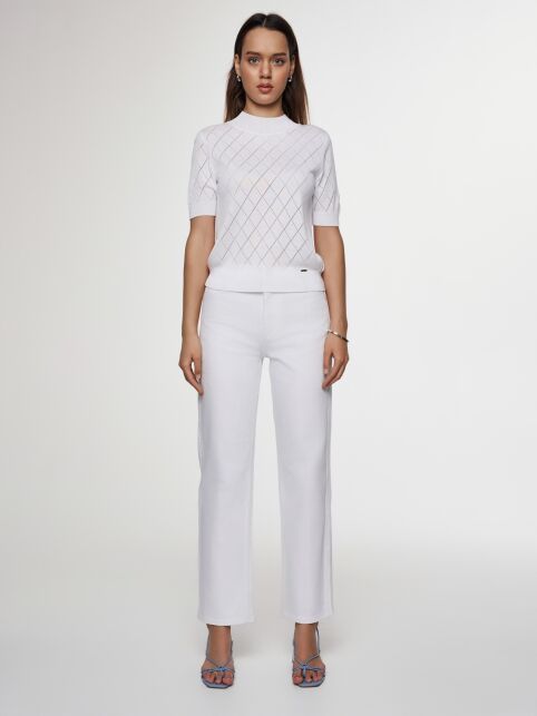 Классические белые джинсы прямого кроя CON-613 - купить в интернет-магазине Conte