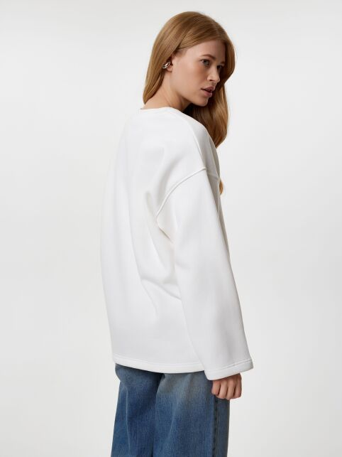 Джемпер из футера с ассиметричной планкой на горловине LD 3231 - купить в интернет-магазине Conte