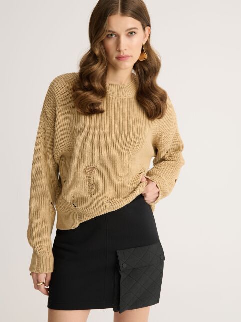 Юбка из футера на флисе с накладным карманом LU 2844 - купить в интернет-магазине Conte