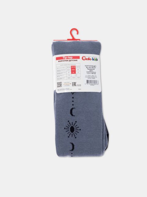 Хлопковые колготки темно серые TIP-TOP с рисунком "луна" - купить в интернет-магазине Conte