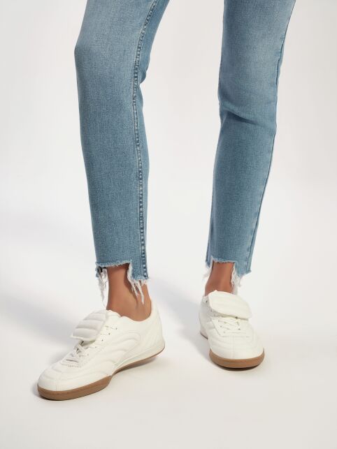 Джинсы skinny с ассиметричным низом и эффектом разрушений CON-720 - купить в интернет-магазине Conte