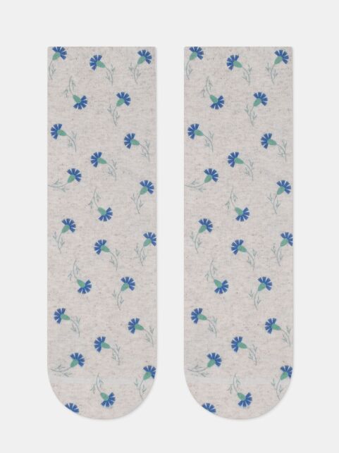 Носки из смесовой пряжи с хлопком и льном «Васильки» - купить в интернет-магазине Conte