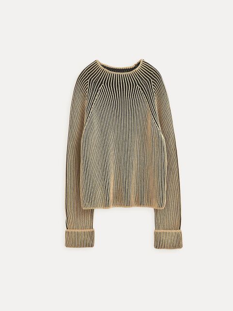 Джемпер объёмного силуэта с воротником стойкой из пряжи с хлопком LDK 24121 - купить в интернет-магазине Conte