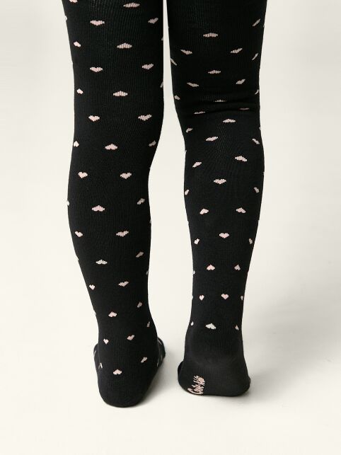 Колготки SOF-TIKI темно синие (махровые внутри) с рисунком "сердечки" - купить в интернет-магазине Conte