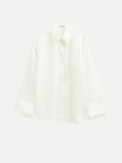 Рубашка из полупрозрачной ткани с двойными манжетами LRU 3434 Рубашка из полупрозрачной ткани с двойными манжетами LRU 3434 - купить в интернет-магазине Conte