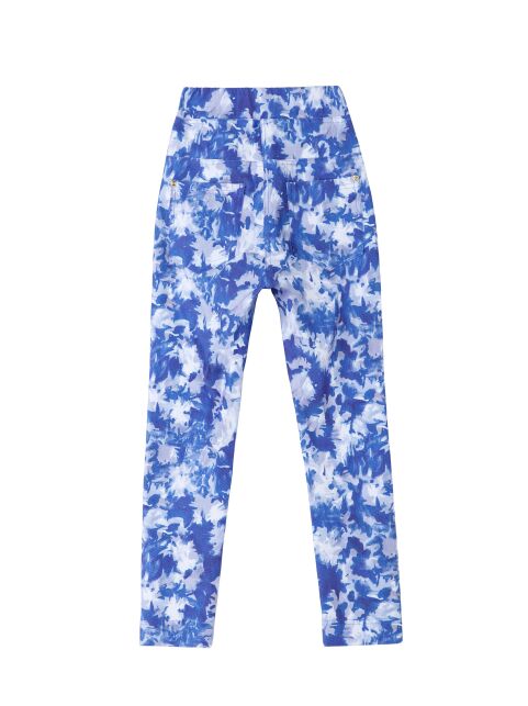 Бриджи женские с цветочным принтом FIOLA голубо-белого цвета - купить в интернет-магазине Conte