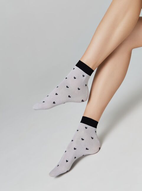 Сияющие носки с объемными рисунками «Hearts» - купить в интернет-магазине Conte