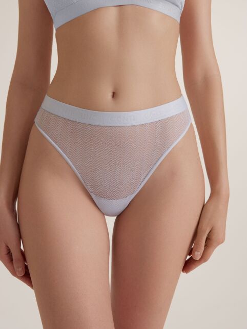 Трусы «бразилиано» на высокой посадке из сетки с узором «зигзаг» WAVE LBR 3011 - купить в интернет-магазине Conte