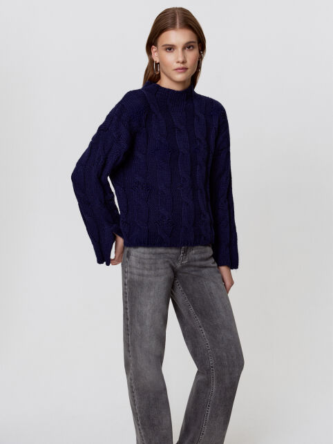 Джемпер с «косами» и разрезами на рукавах из пряжи с шерстью LDK 24134 - купить в интернет-магазине Conte