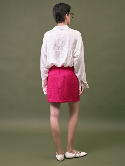 Юбка-mini розовая из фактурного твида LU 3273 - купить в интернет-магазине Conte