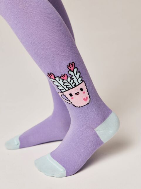 Хлопковые колготки с рисунком «Flowers» - купить в интернет-магазине Conte