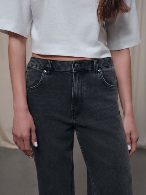 Чёрные джинсы straight ULTRA-LONG с эффектом потёртостей СON-799 - купить в интернет-магазине Conte