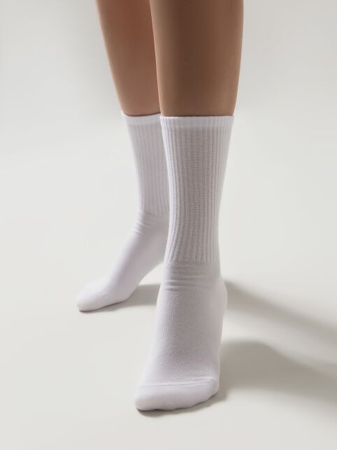 Хлопковые носки в рубчик с рисунком «Бантик» - купить в интернет-магазине Conte