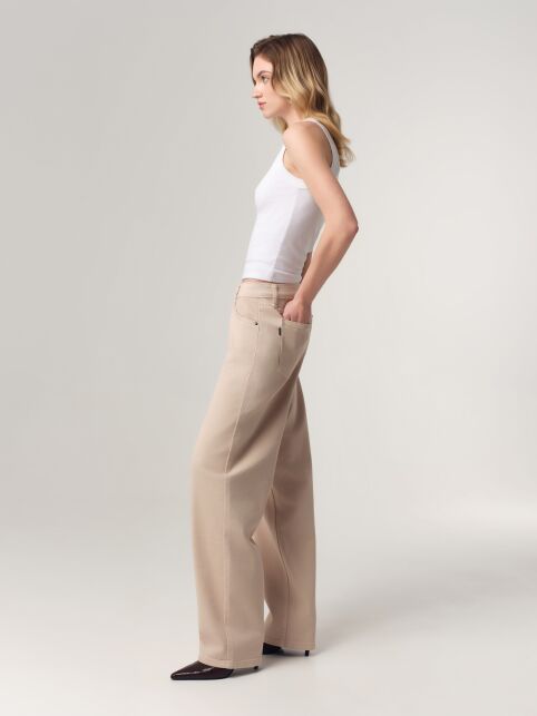 Джинсы loose в нежном бежевом оттенке CON-942 - купить в интернет-магазине Conte