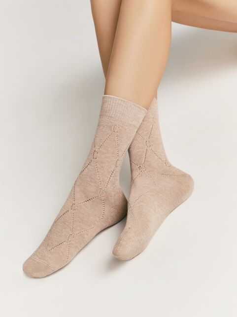 Удлинённые носки с ажурными ромбами - купить в интернет-магазине Conte