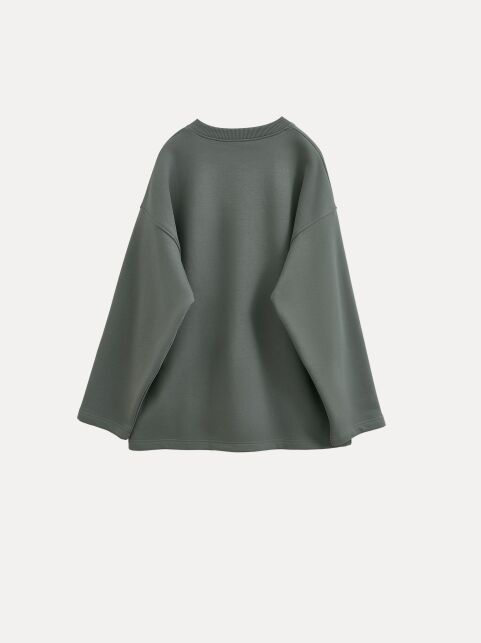 Джемпер из футера с ассиметричной планкой на горловине LD 3231 - купить в интернет-магазине Conte