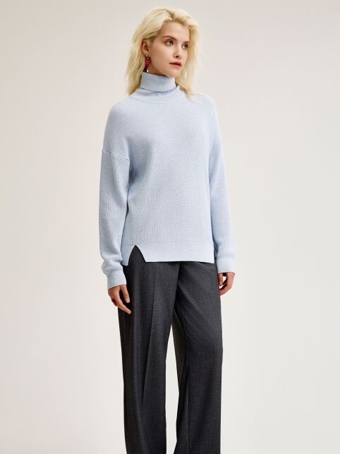 Джемпер свободного силуэта с отложным воротником стойкой LDK 24108 - купить в интернет-магазине Conte