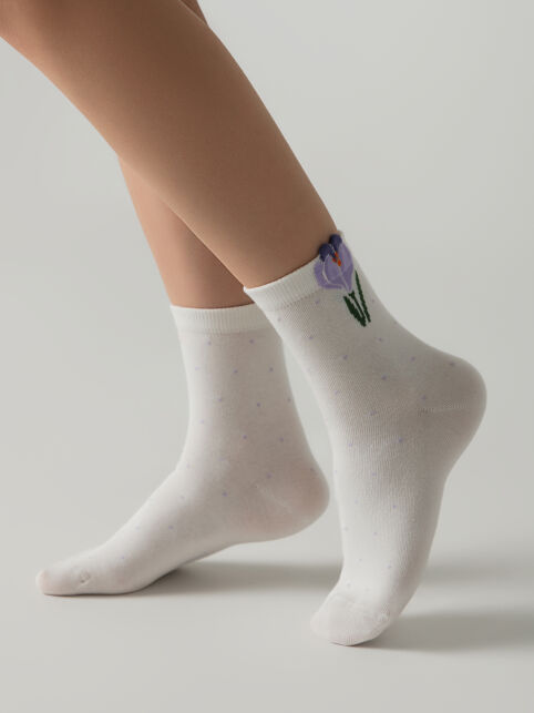 Удлинённые носки из хлопка с пикотом «Крокус» - купить в интернет-магазине Conte