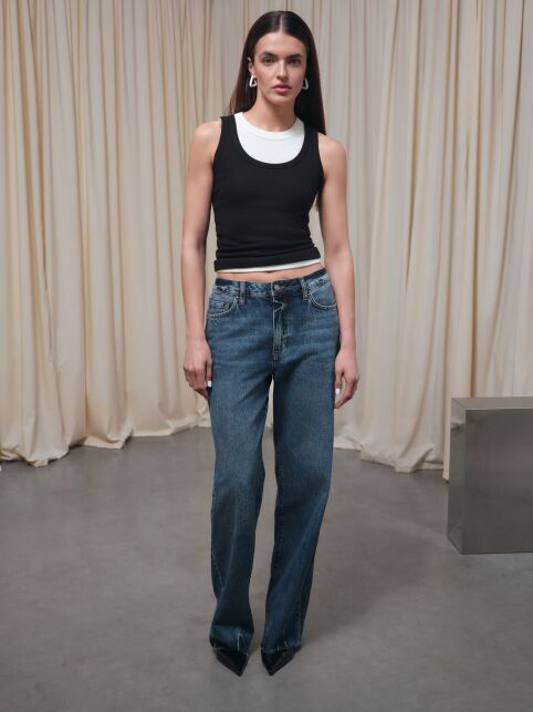 Джинсы relaxed из eco-friendly денима с уникальной варкой по низу CON-842 - купить в интернет-магазине Conte