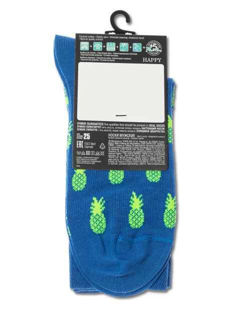 Хлопковые носки HAPPY с рисунком «Ананасы» Хлопковые носки HAPPY с рисунком «Ананасы» - купить в интернет-магазине Conte