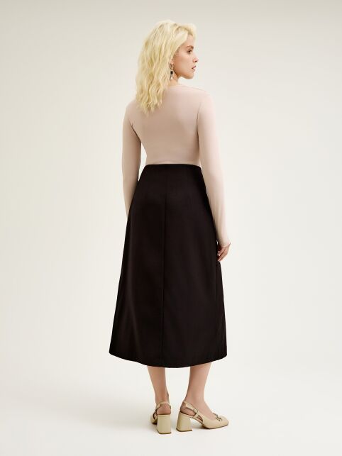 Юбка-midi на запах из костюмной ткани LU 3260 - купить в интернет-магазине Conte
