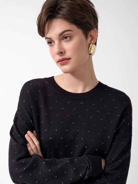 Джемпер с рисунком «в точки» из пряжи с хлопком и модалом LDK 2509 - купить в интернет-магазине Conte