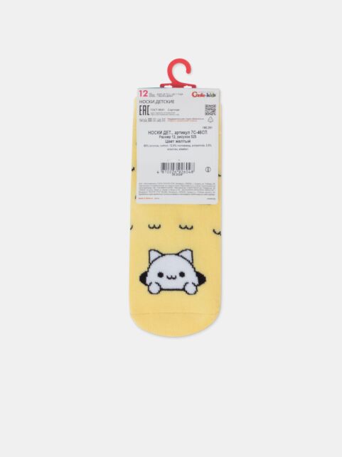 Махровые желтые носки SOF-TIKI с рисунком «кот» - купить в интернет-магазине Conte