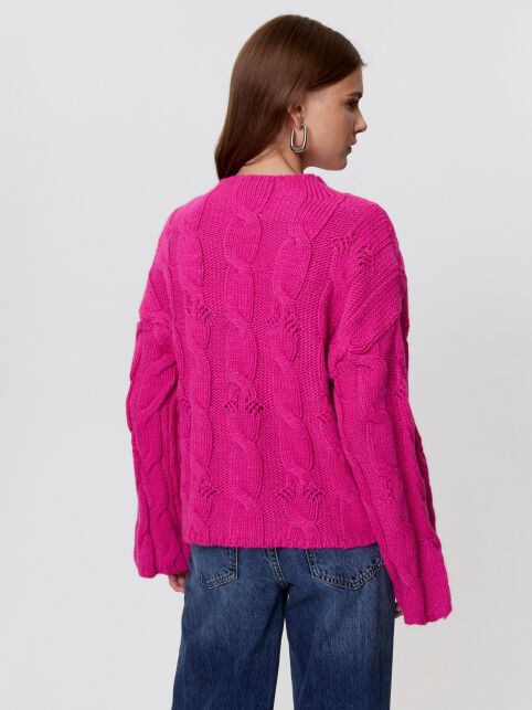 Джемпер с «косами» и разрезами на рукавах из пряжи с шерстью LDK 24134 - купить в интернет-магазине Conte