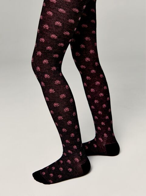 Хлопковые колготки с рисунком «цветы» - купить в интернет-магазине Conte