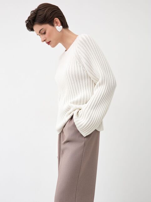 Джемпер объёмного силуэта из хлопковой пряжи LDK 24117 - купить в интернет-магазине Conte